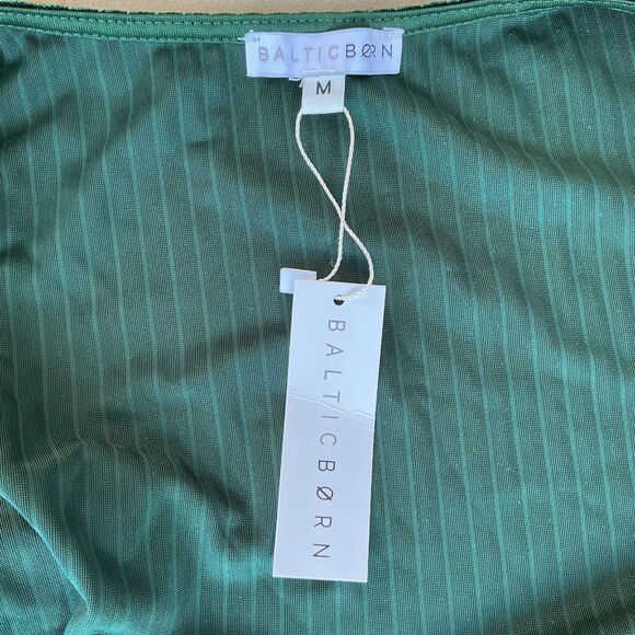 Baltic Born Andi Ribbed Velvet Wrap Maxi Dress sz M Holiday Event Emerald Green - Picture 9 of 11